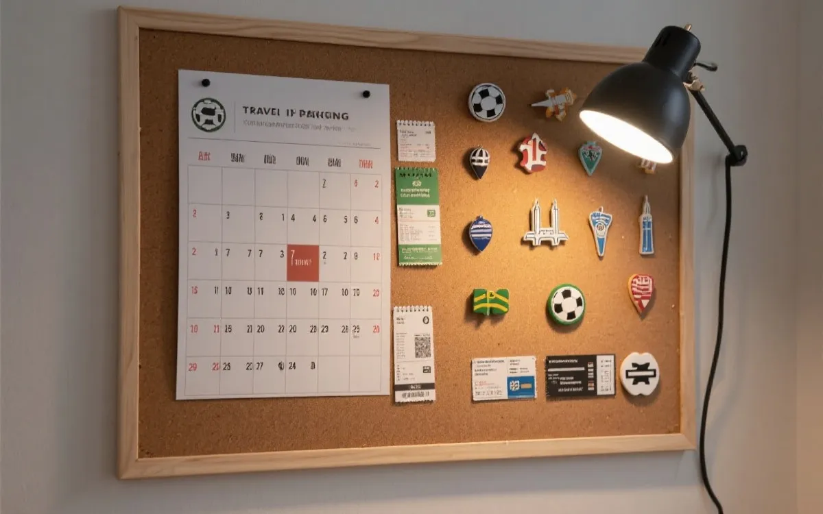 世界杯观赛旅行行程板：航班、城际移动、比赛日与打卡点的视觉化排布