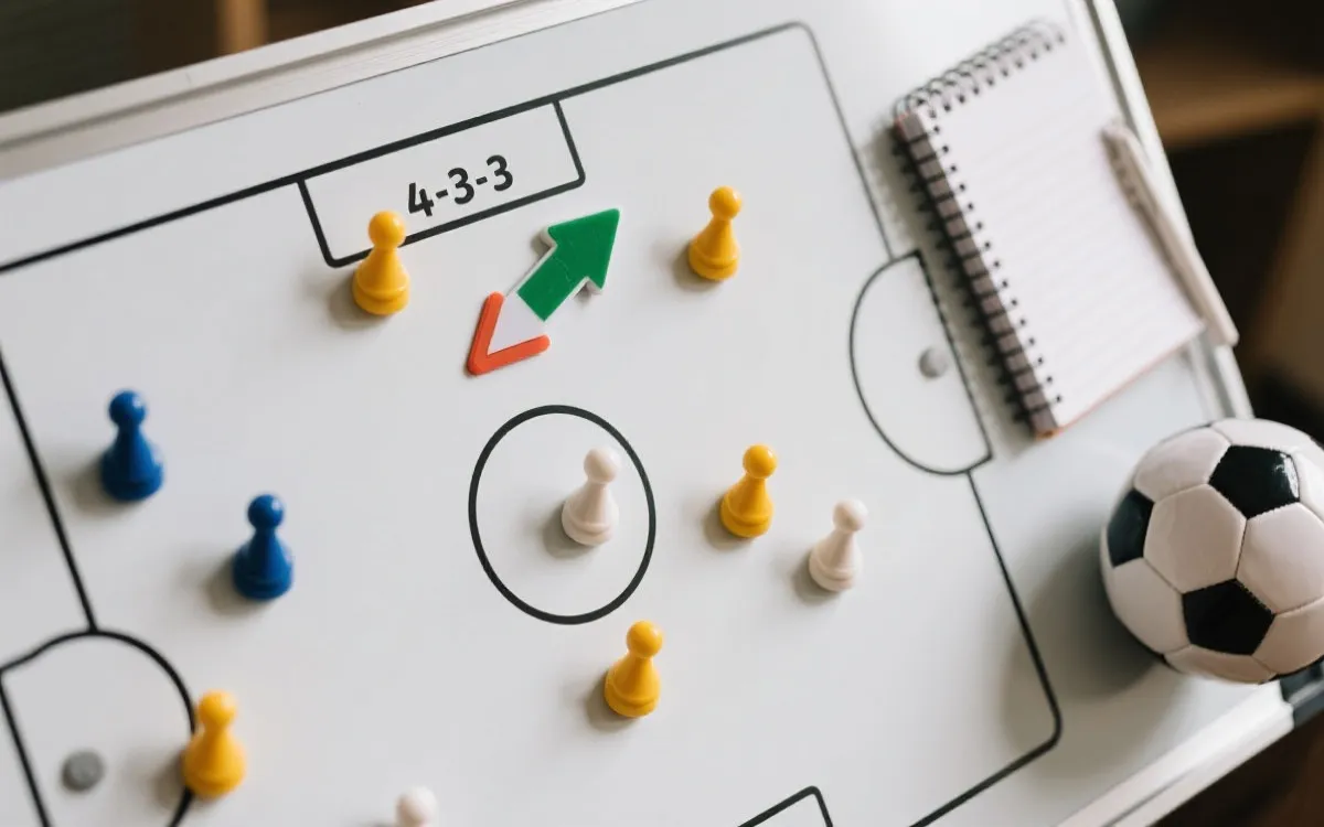 世界杯比赛战术板与球员站位示意